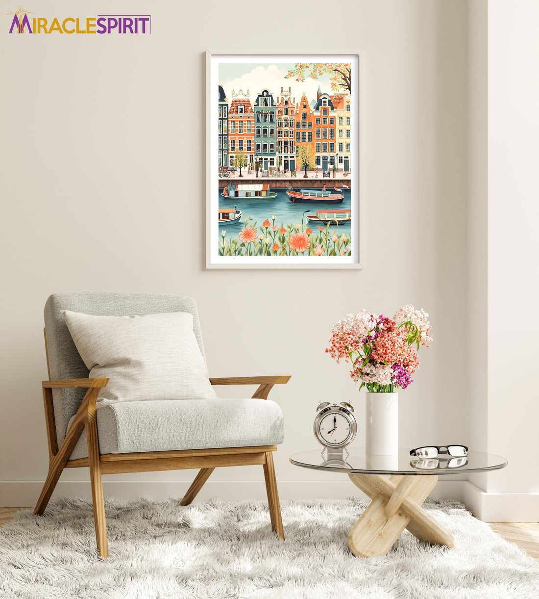 Amsterdam Art Print, Travel Print, Travel Poster, Travel Gift, Housewarming Gift (UNFRAMED)