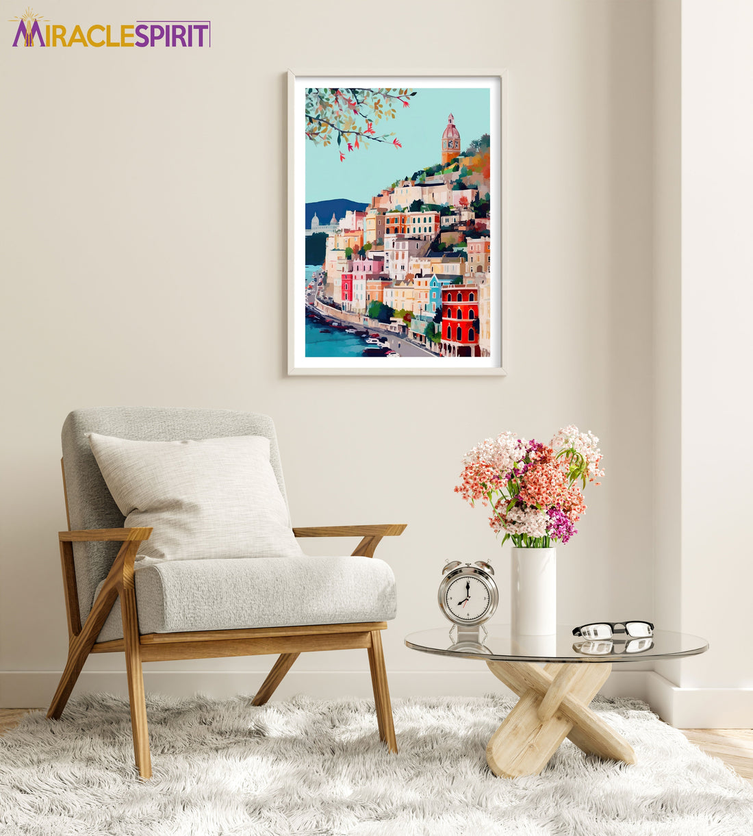 Amalfi Coast Art Print, Travel Print, Travel Poster, Travel Gift, Housewarming Gift (UNFRAMED)