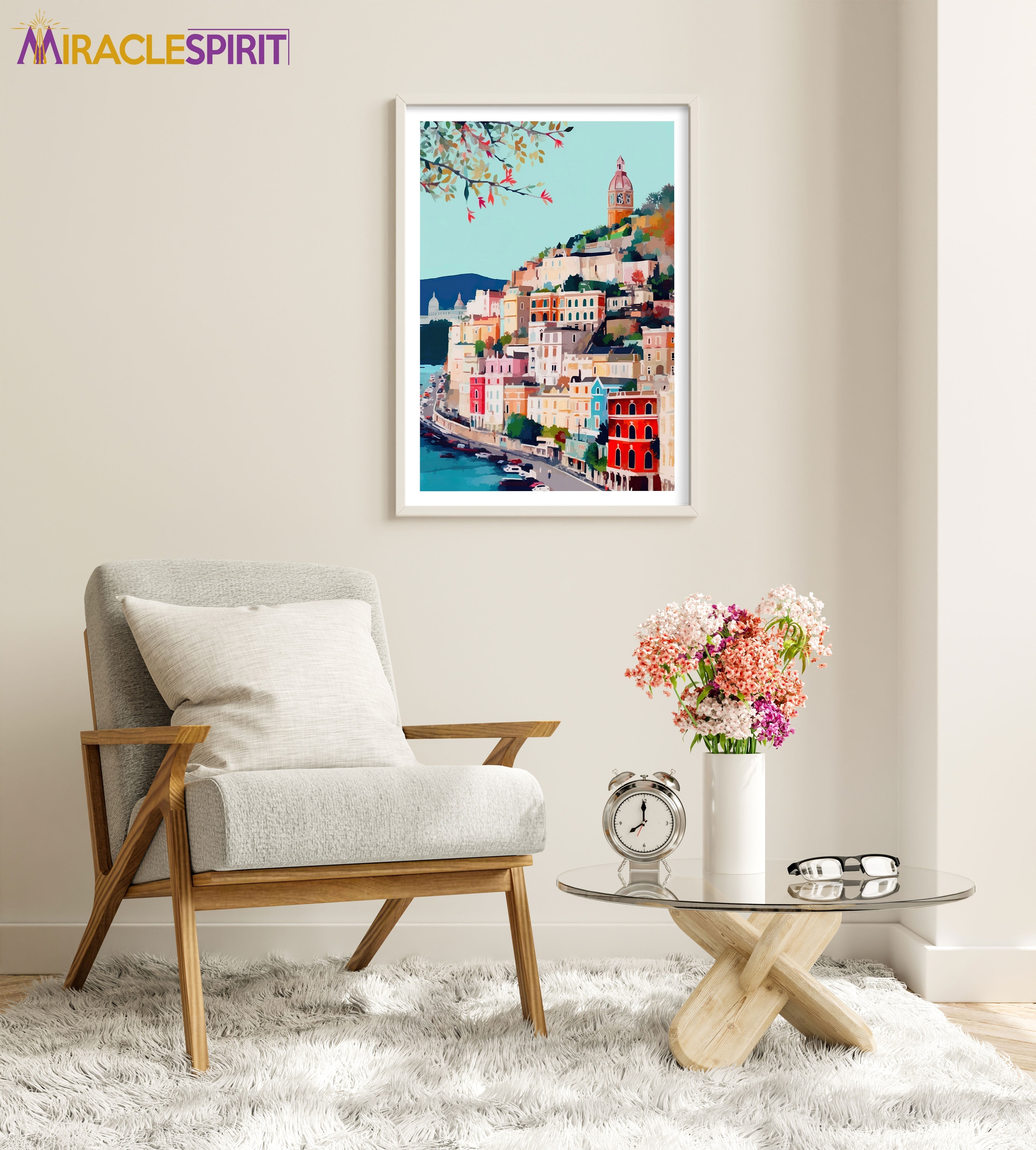Amalfi Coast Art Print, Travel Print, Travel Poster, Travel Gift, Housewarming Gift (UNFRAMED)