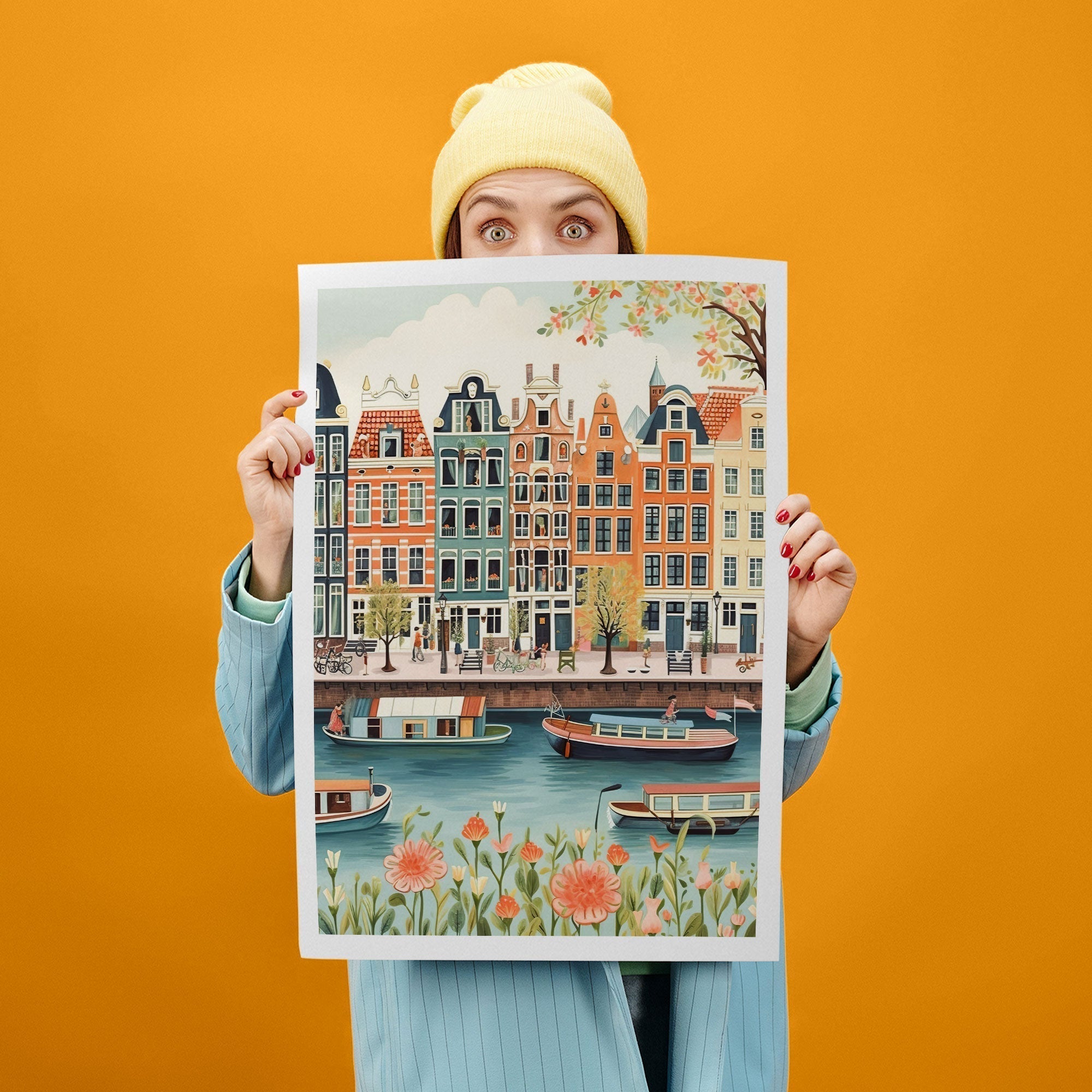 Amsterdam Art Print, Travel Print, Travel Poster, Travel Gift, Housewarming Gift (UNFRAMED)